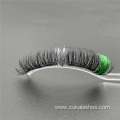 white and green colored glitter sparkle russian lashes